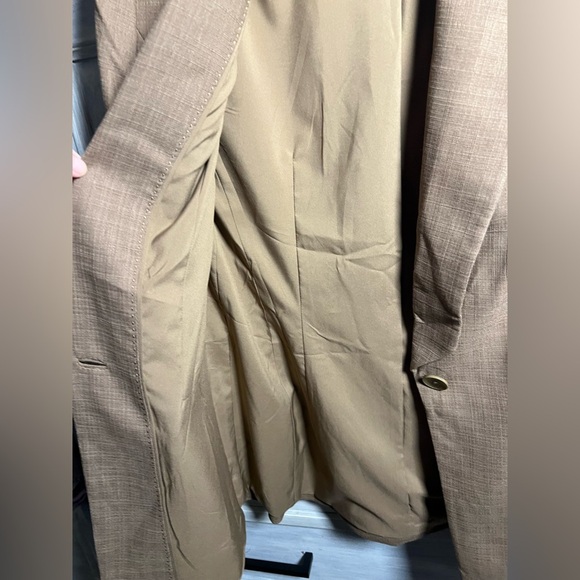 Elie Tahari Textured Brown Single Button Long Line‎ Blazer Career Classic - Picture 7 of 8